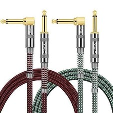 2 Pack Guitar Cables 3FT Electric Instrument Cord 1/4 Inch Straight to Right ...