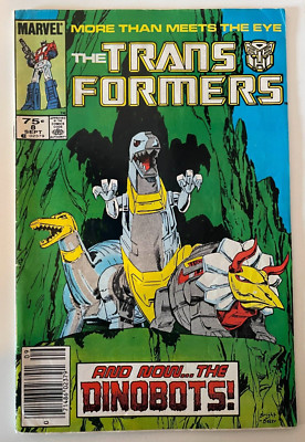 Transformers #8 / Marvel Comics 1985 / Dinobots / Key / Newsstand / FN+ FREE S/H