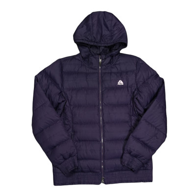 Nike ACG Puffer Jacke Größe M UK 10 in Lila Damen Daunenmantel mit Kapuze