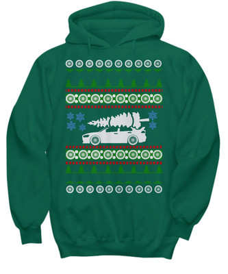 Lancer Evo 10 Ugly Christmas Sweater white tree - Hoodie