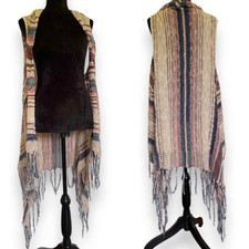 Kaleidoscope | Striped Knit Western Fringe Vest