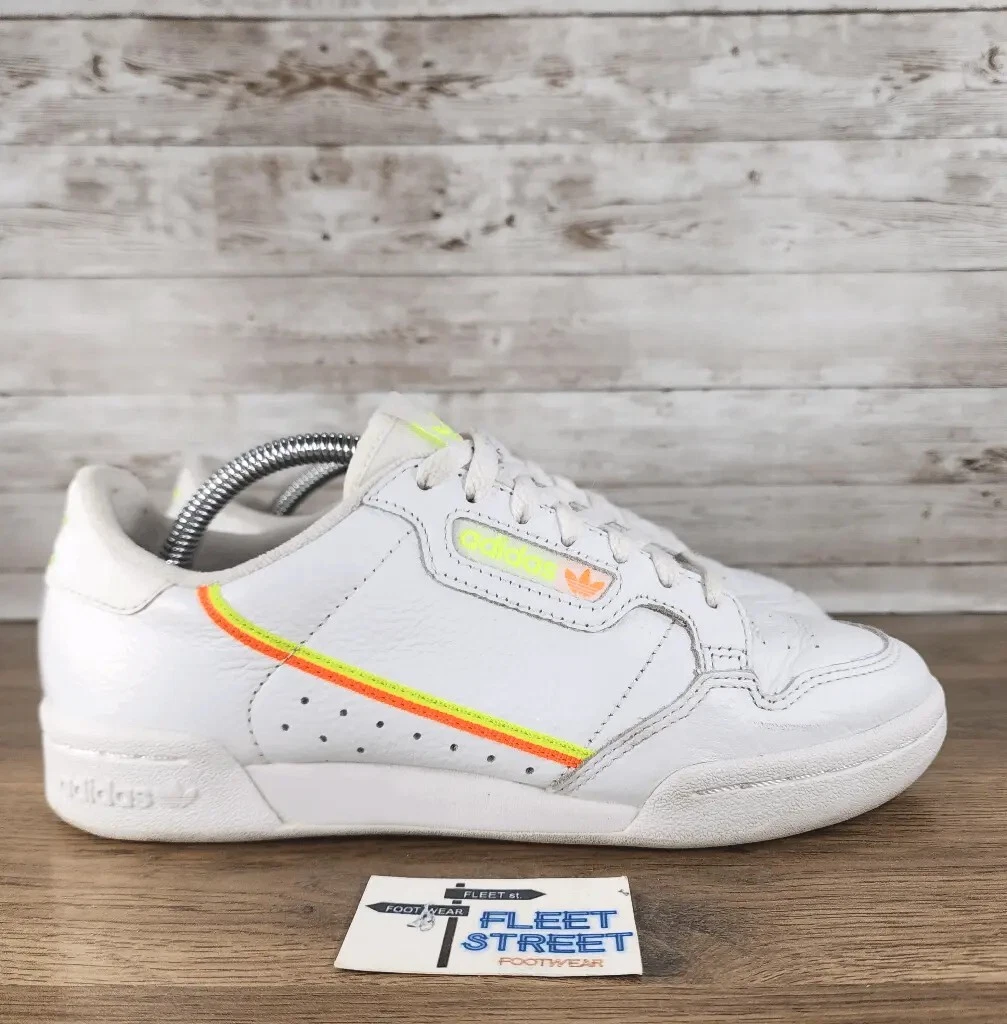 Adidas Originals Continental 80 White Neon Sneaker Mens 6 Womens 7