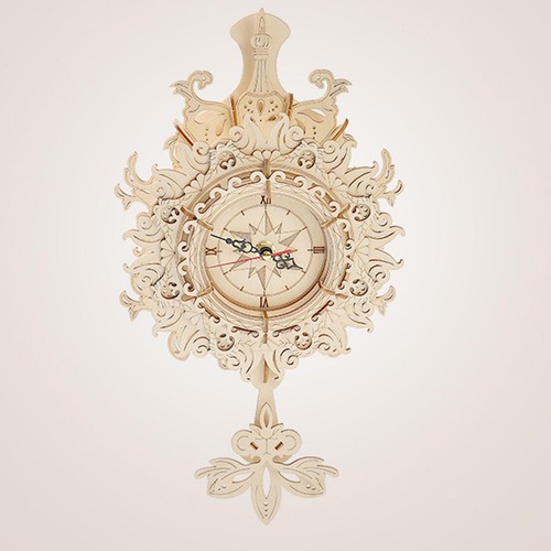 3D Wooden Puzzle Clock Retro Wall Clock DIY Construction Toy for Kids/Adult - Picture 5 of 5