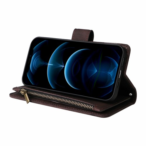 Flip Strap Zipper Wallet Phone Case For iPhone 16 15 14 13 12 11 Pro Max XR XS - 第 7/17 張圖片