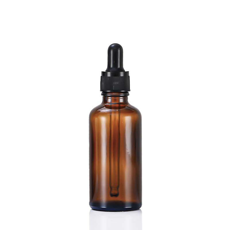 1 oz. Amber Glass Bottle with Black Dropper (Pack of 12)