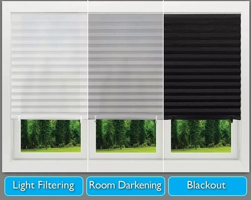 Pleated Fabric Shades, Temporary Window Blinds, No Drilling Self Adhesive Blind# - Picture 8 of 43