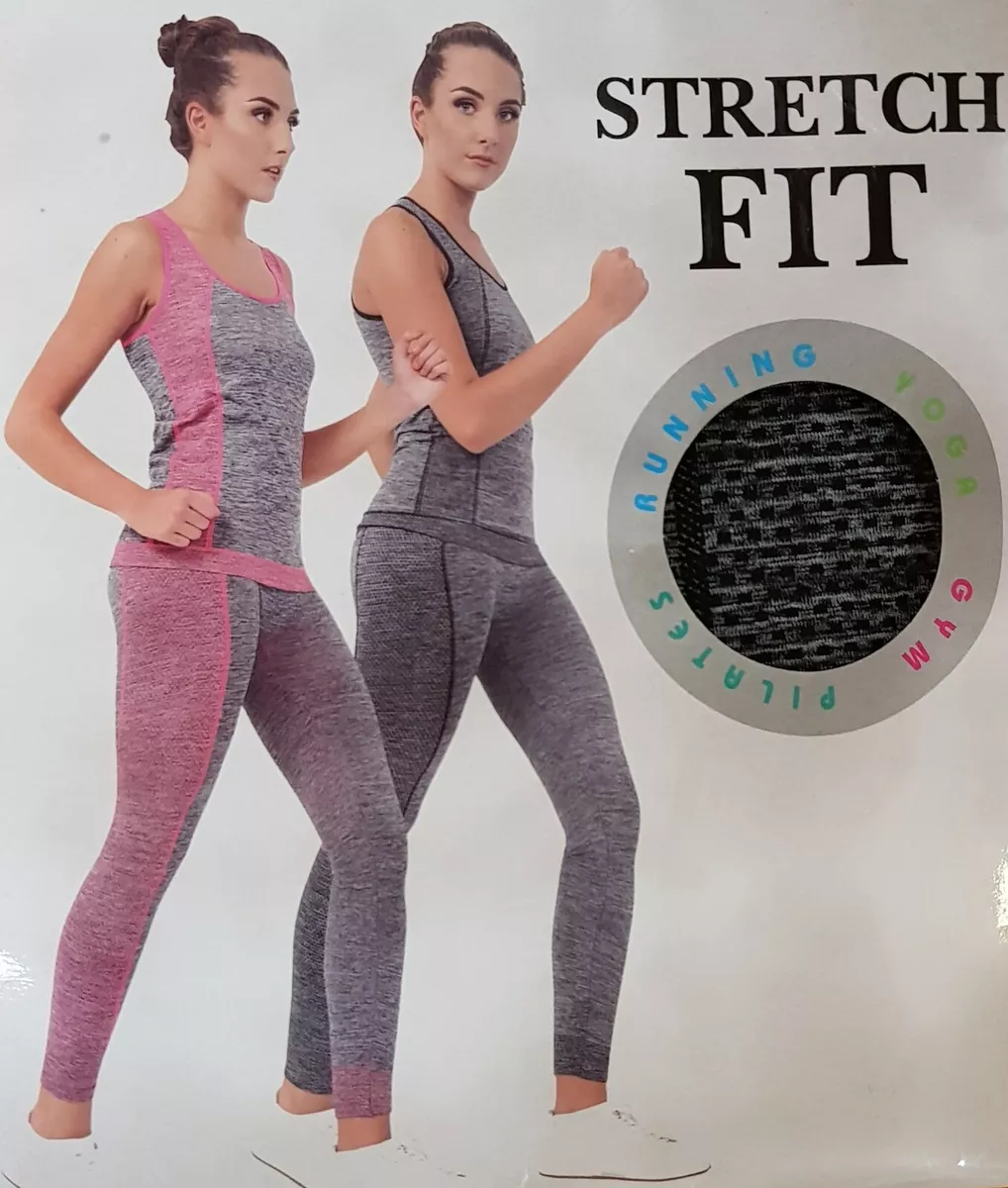 Ladies 2 Pieces Gym Wear Suit Vest And Legging Set Fitness Yoga