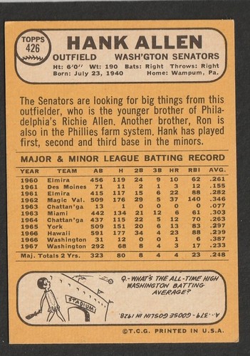 1968 Topps Baseball Cards Scegli una carta a scelta 295-660 EX X-MT 1/25 Set Break - Foto 241 di 490