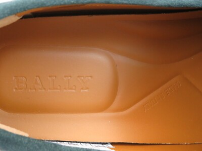 BALLY PEARCE OAK DARK GREEN SUEDE WEB LOGO DRIVING LOAFERS  display picture 3