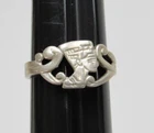 Vintage Sterling Silver Pharoah Egyption Revival Ring Size 8.25