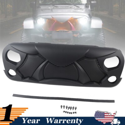 Bat Pattern Front Grille Grid Grill for 2007-2018 Jeep Wrangler Rubicon ...