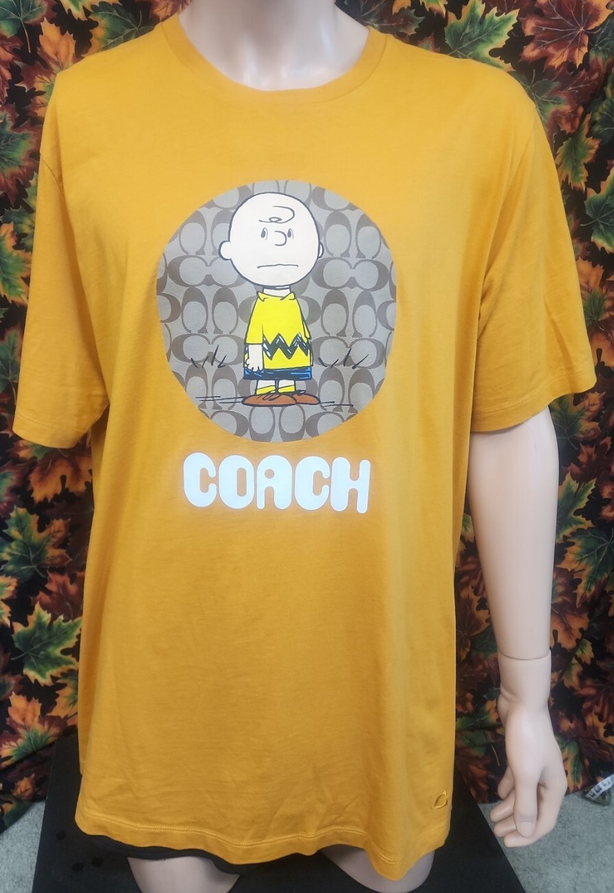 2021 Coach Snoopy Peanut Charlie Brown TShirt Orange… Gem