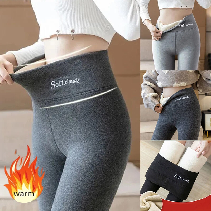 Women's Thermal Leggings Thick Fleece Lining Winter Keep Warm Long Pants  Soft