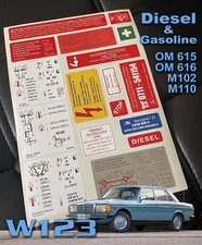 Decal Set Stickers For Mercedes-benz W123 230 280e Class All Models Best Quality