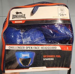 Lonsdale London Boxing Challenger Open Face Headguard  Blue large Sparring 