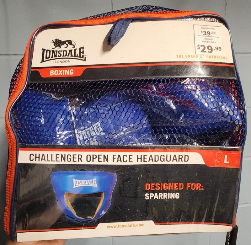 Lonsdale London Boxing Challenger Open Face Headguard  Blue large Sparring 