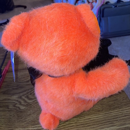 Sugarloaf Boo Scary Plush Halloween 9" Sitting Orange Bear & Black Cat LNWT - 第 3/5 張圖片
