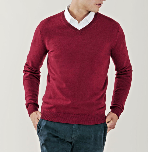 Men's Mantovani Studio 100% Cashmere Sweater V-Neck Pullover Italy