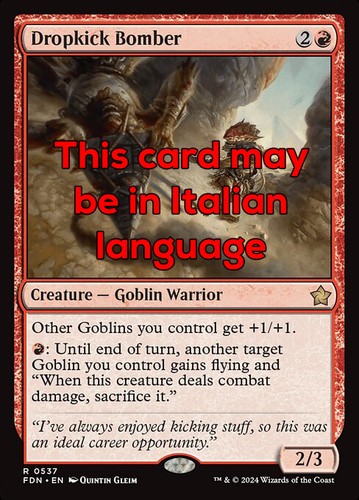 MTG DROPKICK BOMBER EXC - FLIEGENDER FUSSBALLBOMBER 537 - FDN - MAGIC