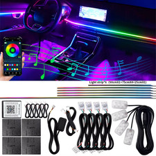 18 In 1 Car Led Interior Ambient Light Rgb App Control Music Sync Neon Kit