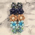LOT OF (5) Pairs Of Vintage Costume Jewelry Cluster Beaded Clip-On Earrings