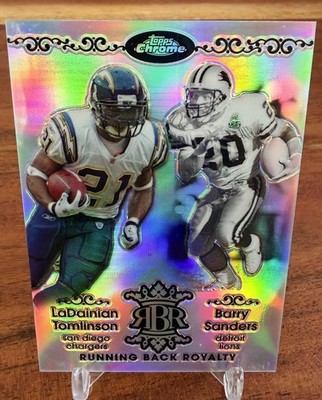 BARRY SANDERS / L. TOMLINSON 2007 Topps Chrome RB ROYALTY REFRACTOR # 041/199 SP