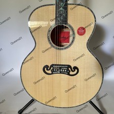 Acoustic Guitar Solid Spruce Top Abalone Inlays Rosewood Mahogany Back & Sides