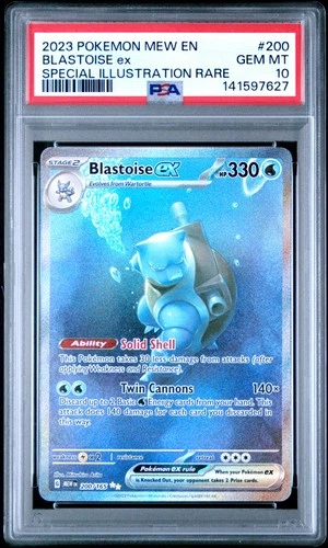 2023 POKEMON MEW EN-151 SPECIAL ILLUSTRATION RARE #200 BLASTOISE EX PSA 10