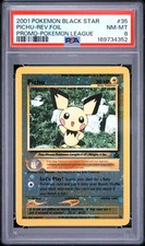 2001 POKEMON WIZARDS OF THE COAST BLACK STAR PROMOS #35 PICHU SEASON 4 PSA 8