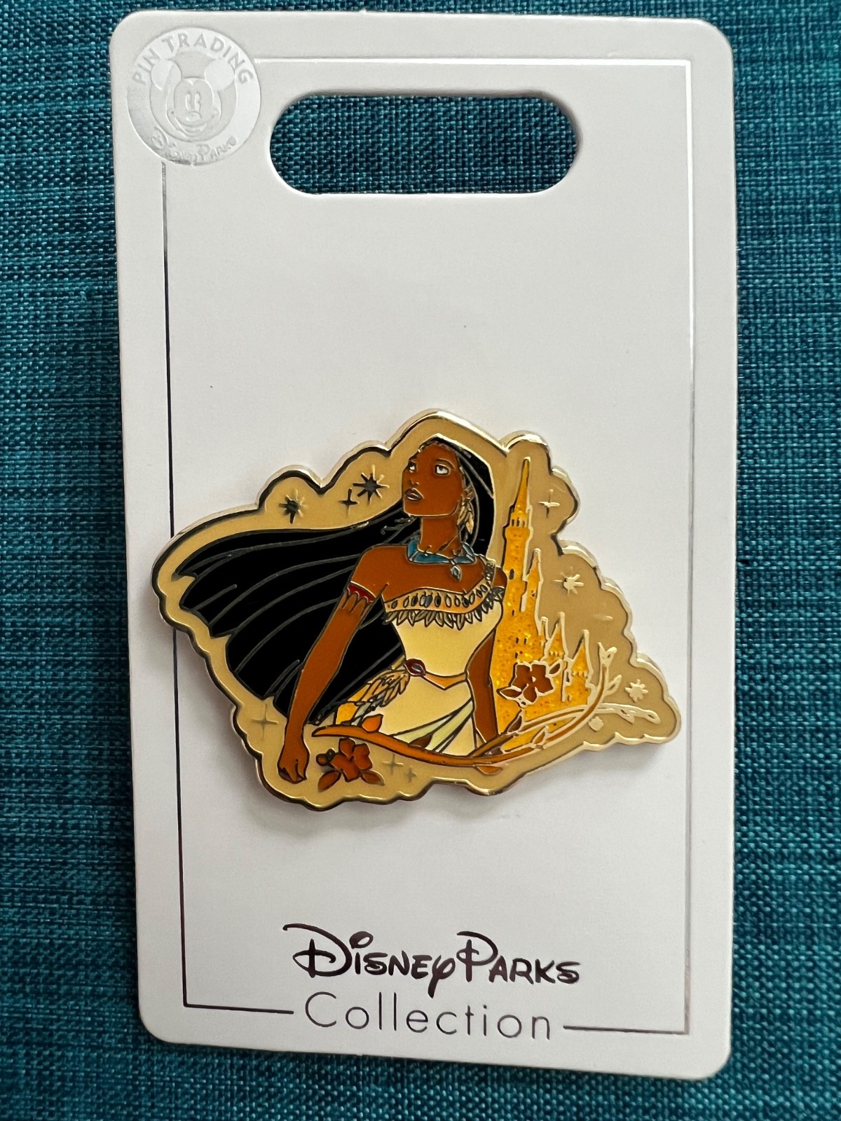 Disney Parks Pocahontas Sparkle Glitter Castle pin retired pin Brand New/NOC HTF