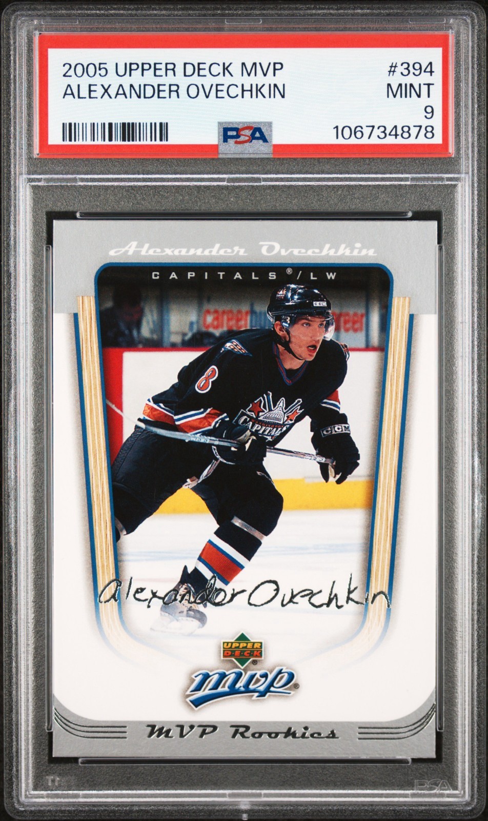 2005 UPPER DECK MVP #394 ALEXANDER OVECHKIN ROOKIE RC PSA 9