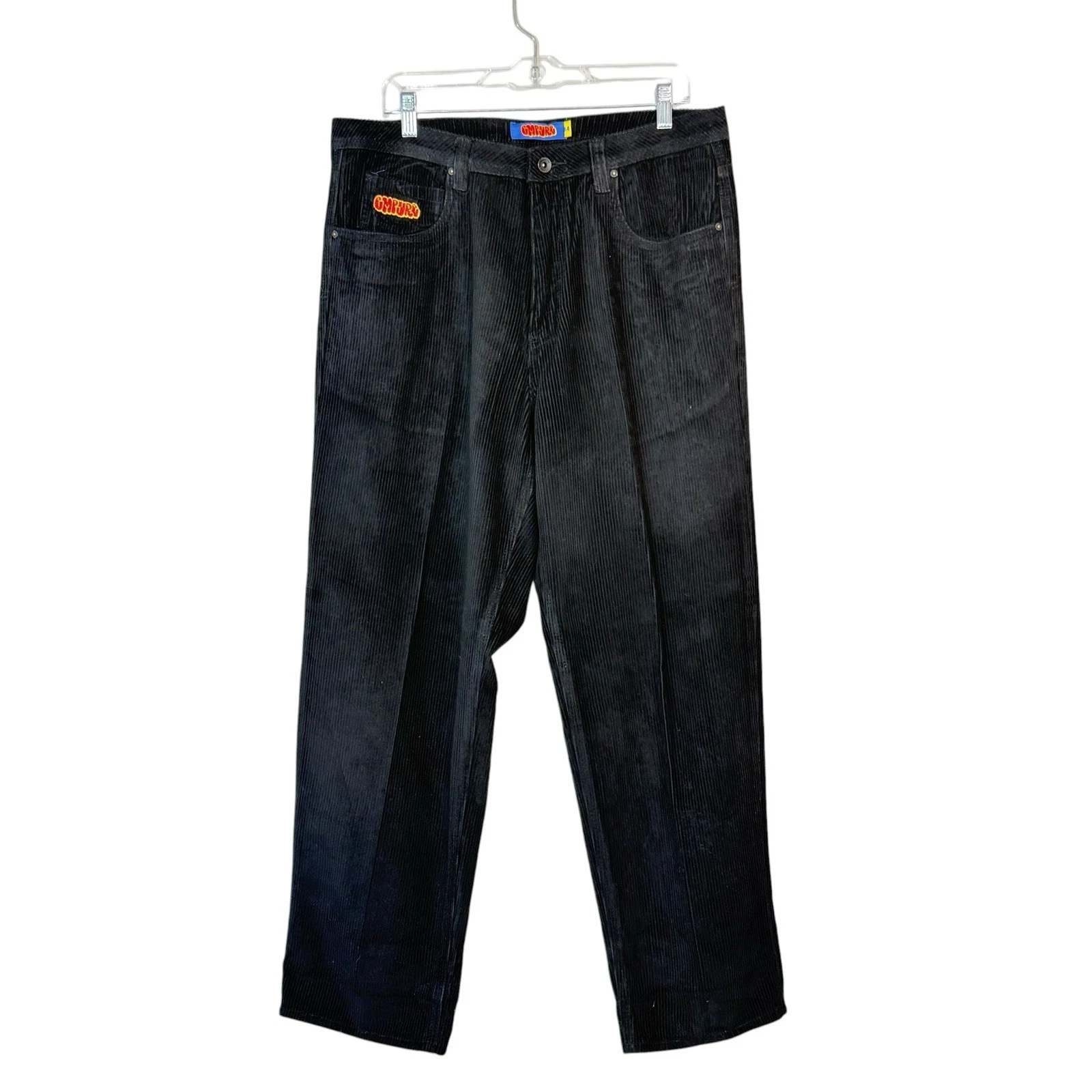 Empyre Pants Mens 34 Black Corduroy Relaxed Fit Loose Baggy Skate Fit Y2K 90s