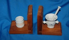 Eli Lilly Apothecary BOOKENDS  Doctor Pharmacist Darvocet-N 100 Advertising