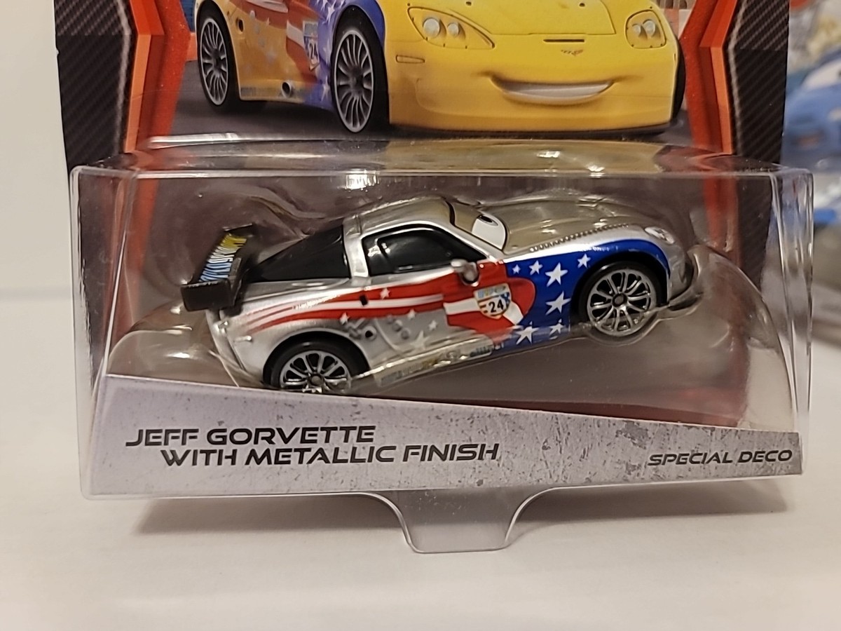 Disney Pixar Cars JEFF GORVETTE WITH METALLIC FINISH SILVER RACERS