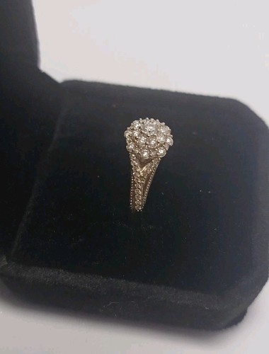 H Samuel 9ct White Gold Half Carat Diamond Ring Size R - Picture 9 of 10