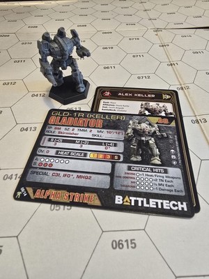 BattleTech Gladiator Miniatur + Karte Classic & Alpha Strike #2