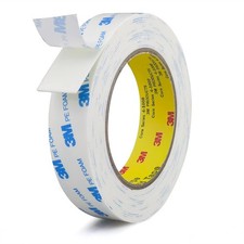 Double Sided Tape 1in x 16.5ft, Mounting Heavy Duty, x White