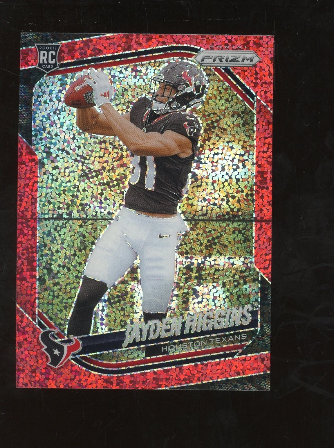 2025 Panini Red Sparkle Prizm #376 Jayden Higgins Texans RC Rookie SSP