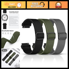 3 Pack Nylon Watch Bands 16mm 18mm 20mm 22mm Quick Release Adjustable Elastic St