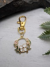 White Cat Bag Charm / Keychain / Backpack Charm / Hearts