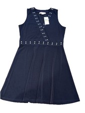 Michael Kors Knee Length Sleeveless Stud Dress Size M Women Stretch In Black New