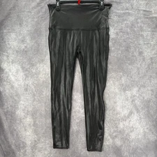 Spanx Women’s Sz 1X Faux Leather Leggings High Waist Black 2437