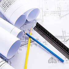 12" Triangular Aluminum Architectural Scale Ruler Blueprint Drafting Engineering