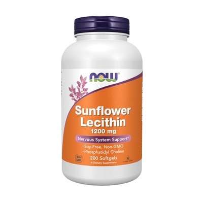 Now, Supplements, Sunflower Lecithin 1200 mg with Phosphatidyl Choline, 200 Coun