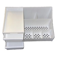Countertop Makeup Organizer White 2 Drawer Desk Bathroom Vanity Storage NEW
