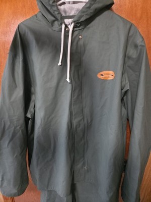Grundens Commercial Fishing Clipper 116 Jacket And Bibs Green Great Condition
