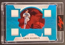 2025 Leaf Spectacular #U-12 Greg Maddux Uni4mity Quad Swatch Teal 2/4
