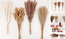 Dried Pampas Grass Decor, 100 Stems Pampas Grass Contains Bunny Tails 100PCS
