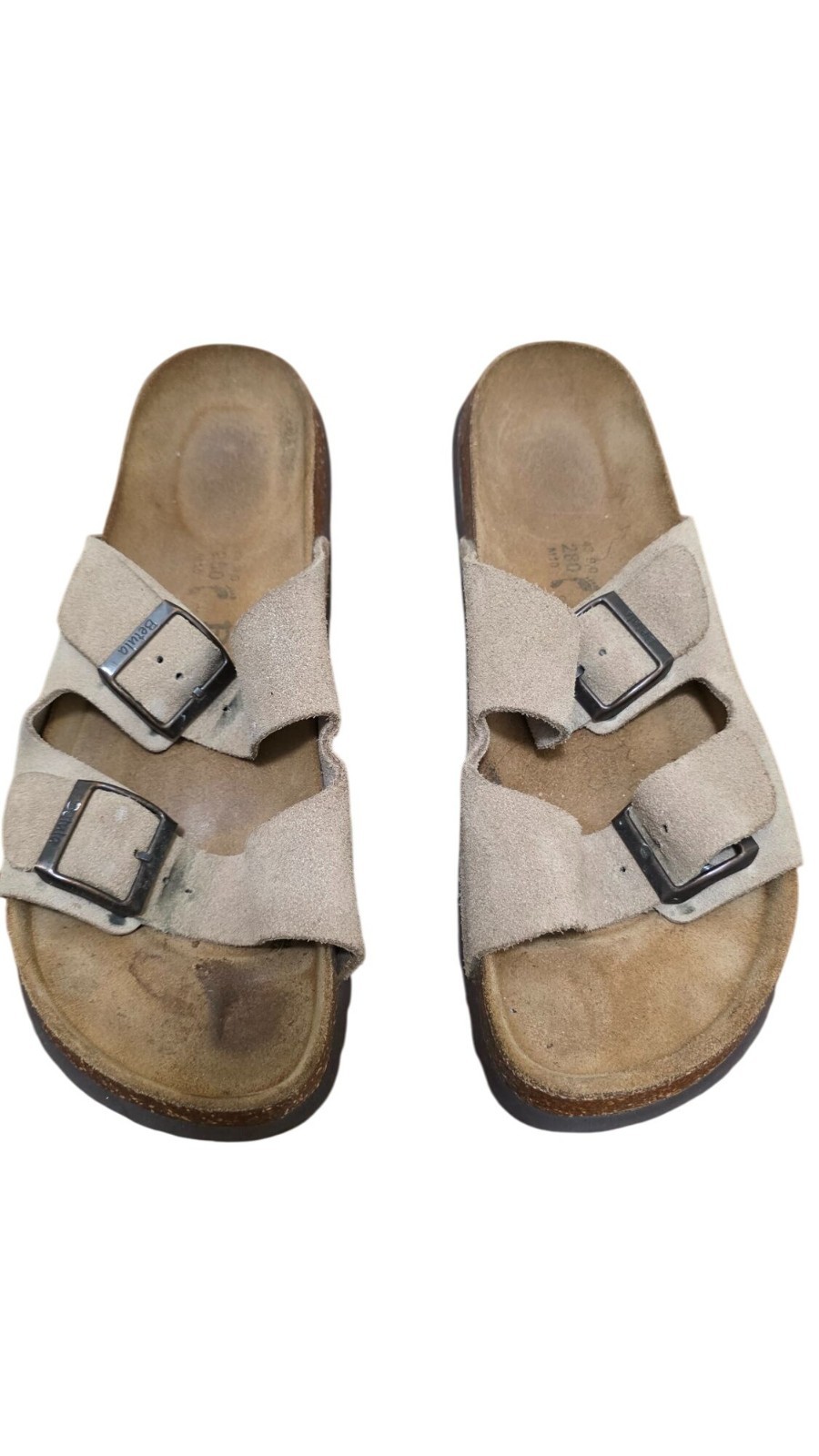 Betula BY Birkenstock Men Arizona Suede Sandals Beige Double Strap Slip-On Size