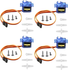 4 Pcs SG90 Micro Servo Motor Mini Servo SG90 9G Servo Kit Compatible with RC Hel